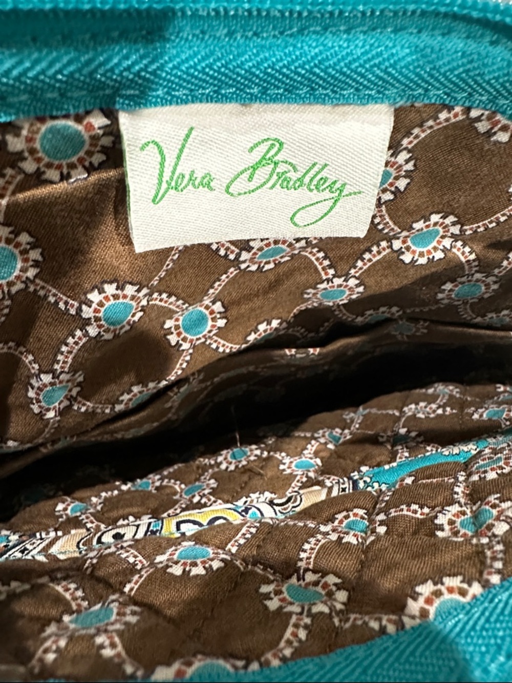 Vera Bradley Turquoise Paisley Quilted Crossbody Bag - Picture 11 of 12